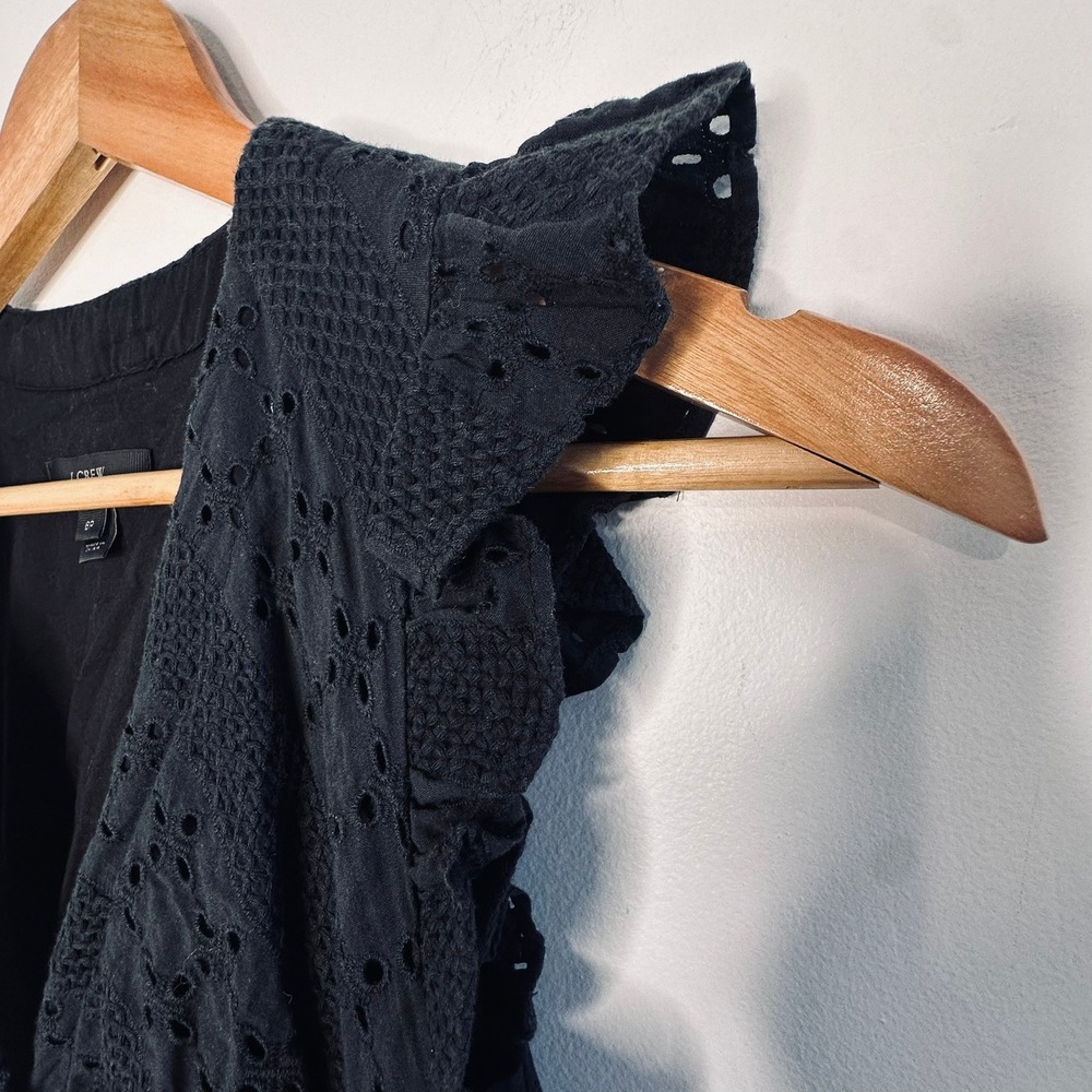 J. Crew Black Eyelet Midi Dress - Picture 12 of 16